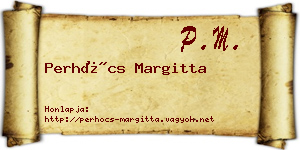 Perhócs Margitta névjegykártya